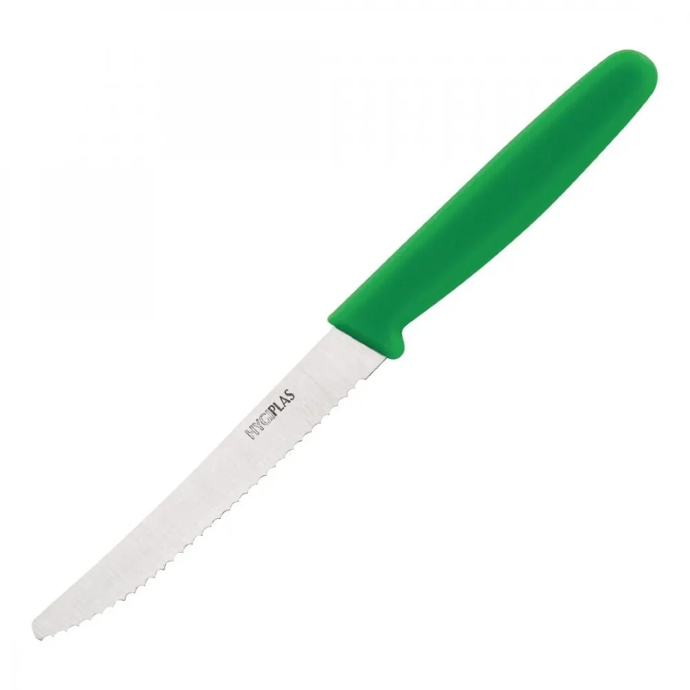 Hygiplas Tomato Ser Knife Green - 4''