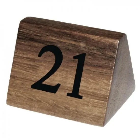 Wooden Table Number Signs Nos 21-30 (set Of 10)