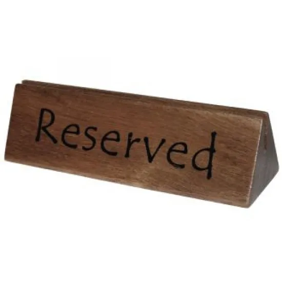 Dark Wooden Reserved Sign/menu Holder 