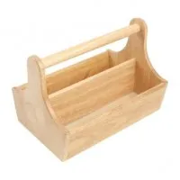 Hevea Wood Condiment Basket With Handle Hevea Wood - 250x180mm