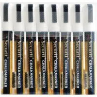 Securit White Narrow Markers - 6mm Nib (pack 8)