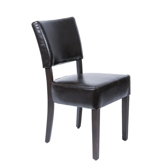 Bolero Deep Seated Faux Leather Chair Dark Brown (pack 2)