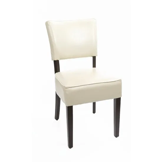 Bolero Deep Seated Faux Leather Chair Cream (box 2)