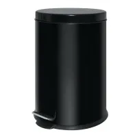 Stainless Steel Black Pedal Bin - 20ltr