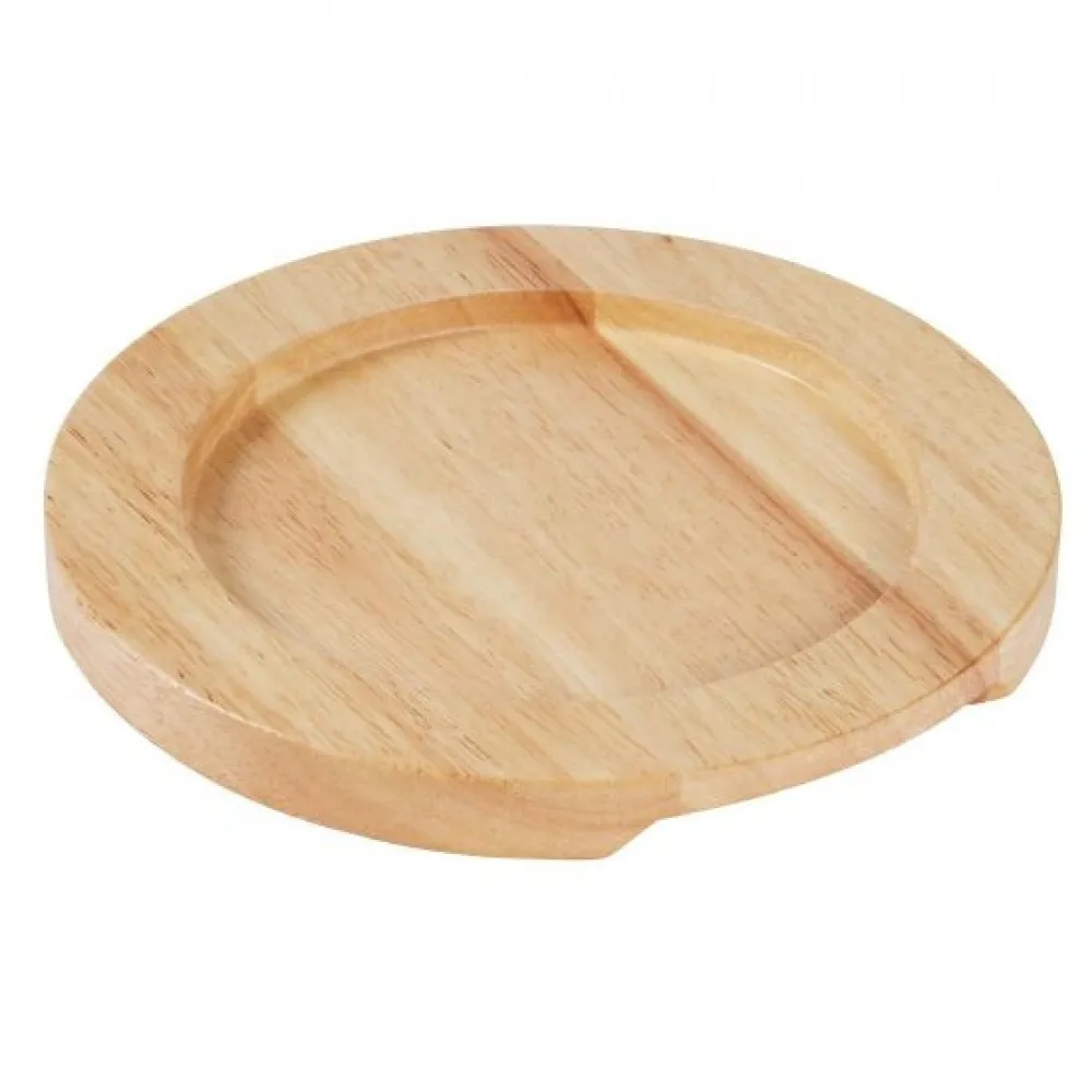 Olympia Light Wooden Base For Gj554 Cast Iron Round Eared Dish