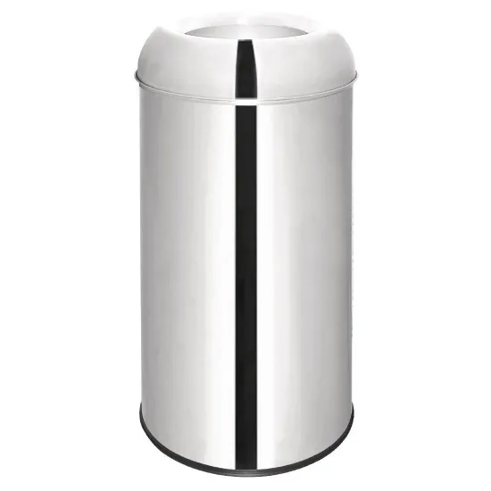 Bolero Bullet Bin With Open Lid St/st - 40ltr