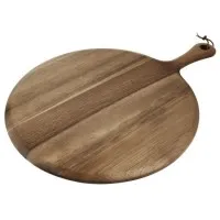 Olympia Acacia Paddle Board Round - 355(dia)x15mm 135mm Handle