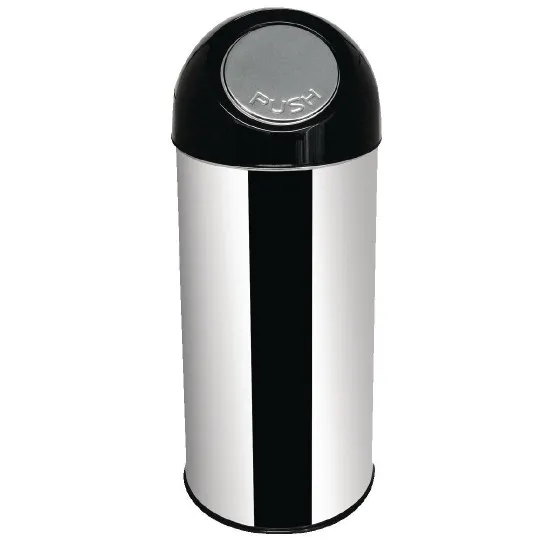 Bolero Bullet Bin With Liner St/st - 40ltr 350x760mm