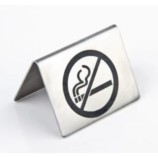 Stainless Steel No Smoking Table Sign 