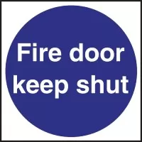 Fire Door Keep Shut - 100x100mm (self-adhesive)