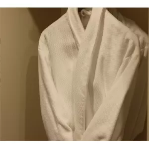 Display features Hotel room clothing bathrobes and slippers